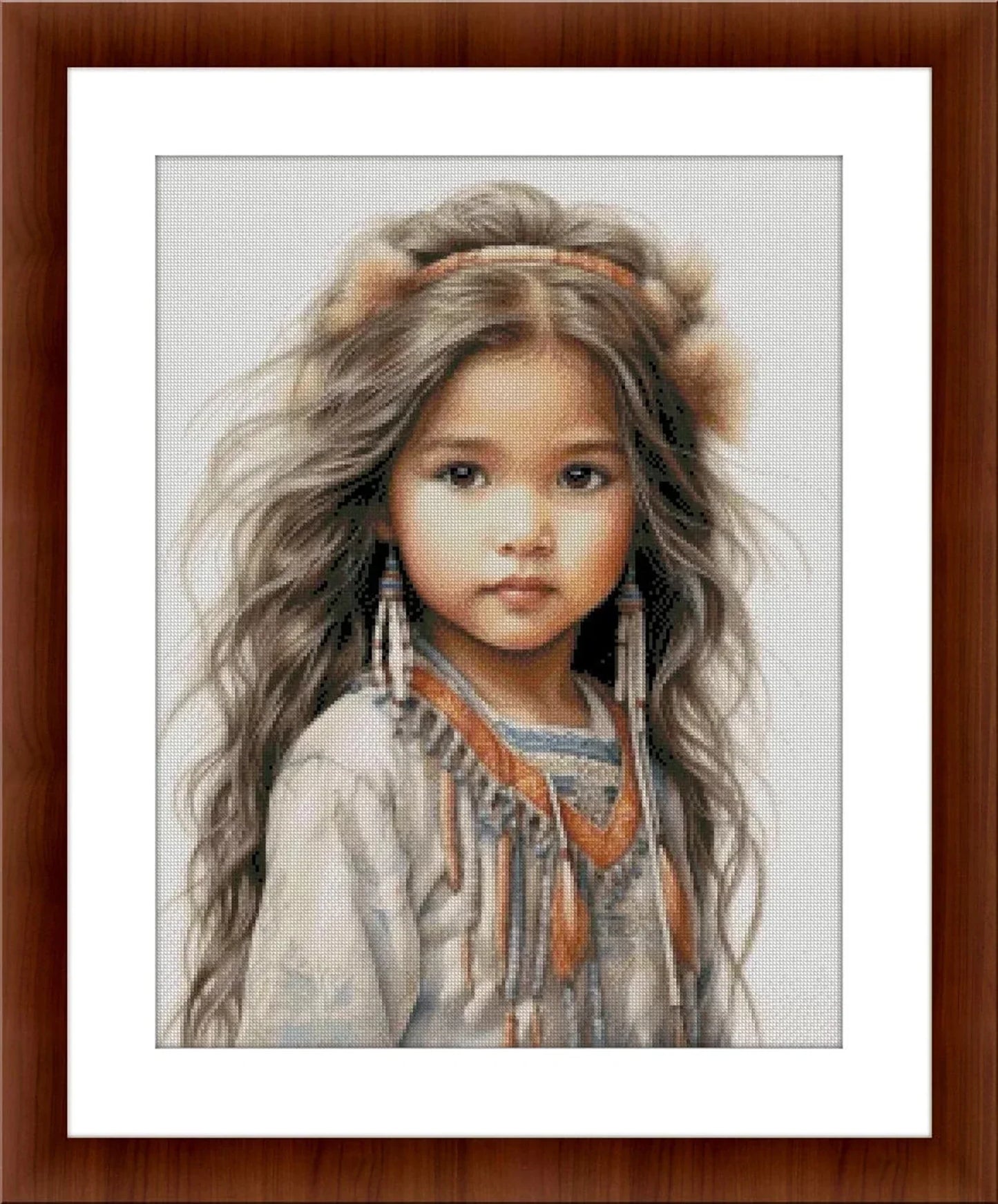 Little Girl - Counted Cross Stitch Patterns - Printable Chart PDF Format Needlework Embroidery Crafts DIY DMC color