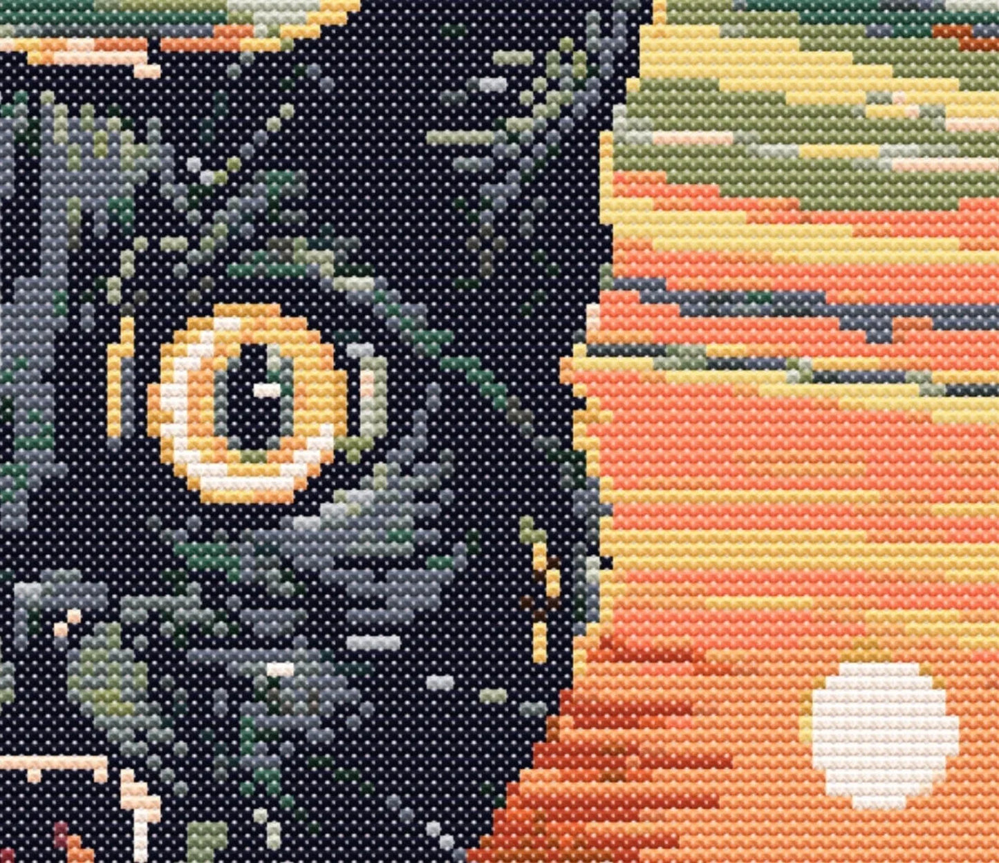 The Cat Scream Cross Stitch Sewing Modern Embroidery Pattern Instant DMC Download Funny Snarky Cute Beginner Van Gogh Edvard Monk Kitten
