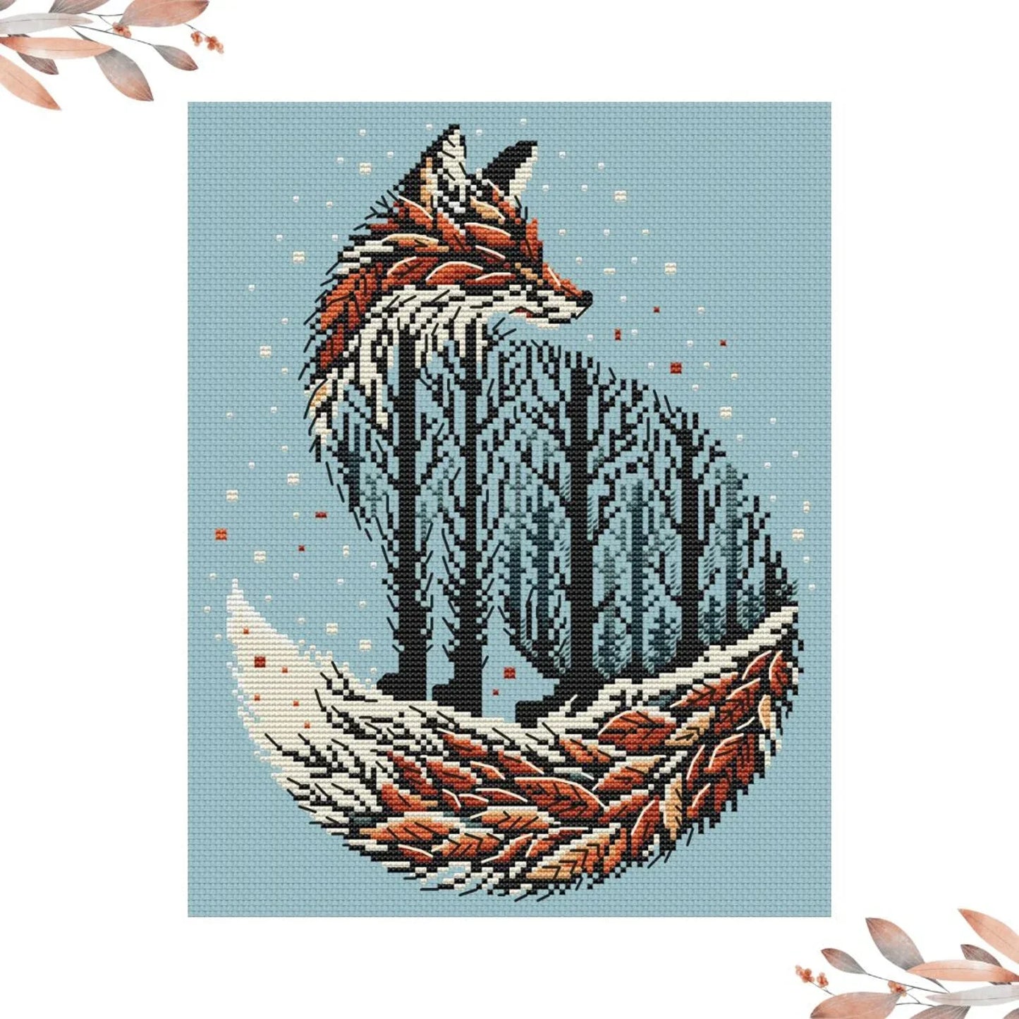 Fox Tree Cross Stitch Pattern PDF "Autumn Fox"