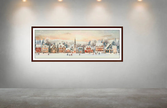 Winter Cross Stitch Pattern,Christmas Row Village, Snow,City,Landscape,Pattern Keeper,Counted Cross Stitch,Pdf,Instant Download