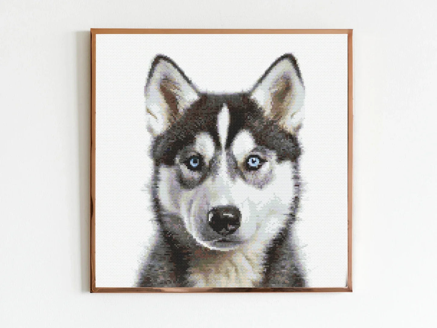 Husky Puppy Dog Cross Stitch Pattern Sewing Embroidery DMC Wildlife Africa Animal Nursery Artwork Scandi Doggo Minimal Dog Pet Gift
