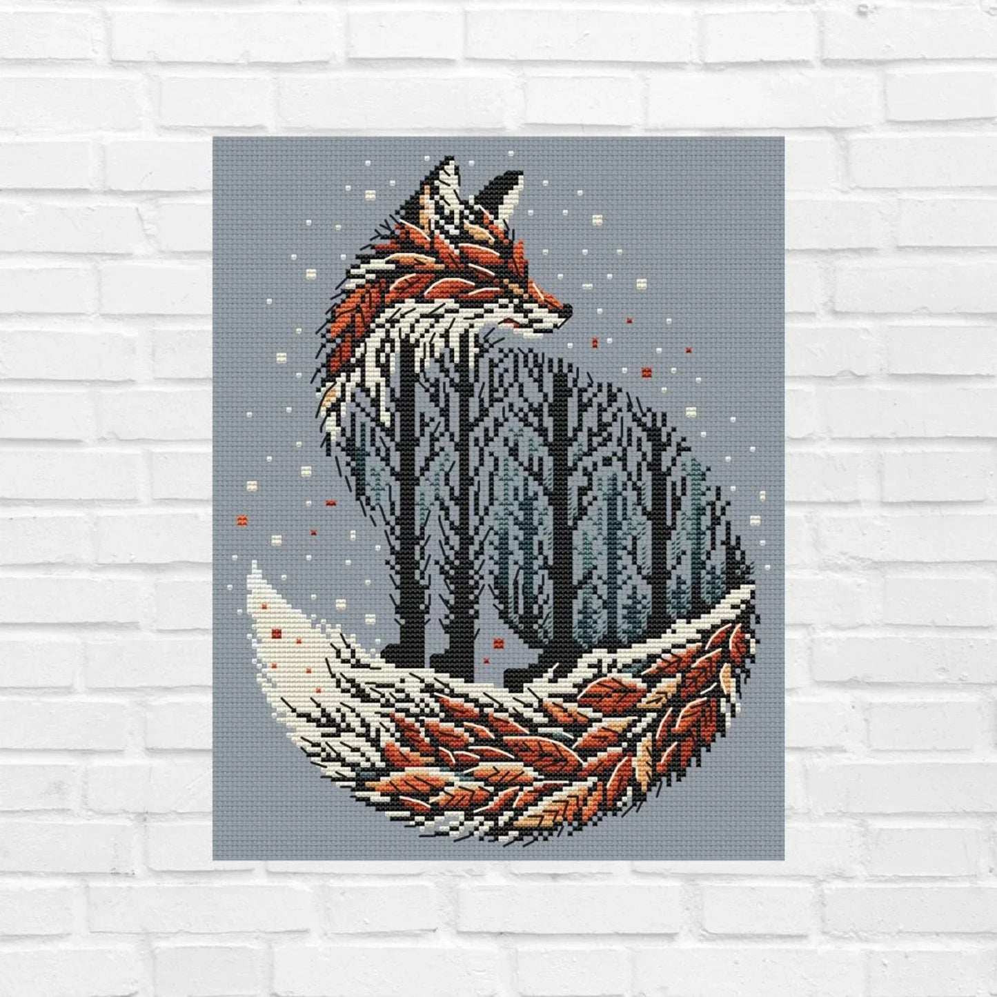 Fox Tree Cross Stitch Pattern PDF "Autumn Fox"
