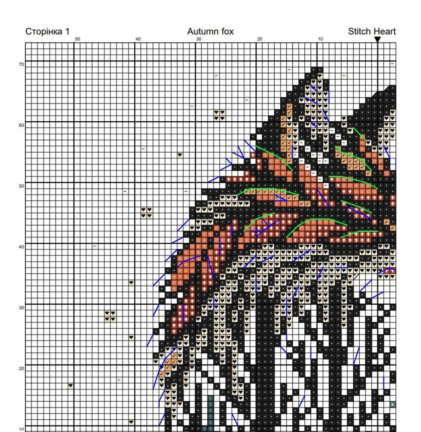 Fox Tree Cross Stitch Pattern PDF "Autumn Fox"