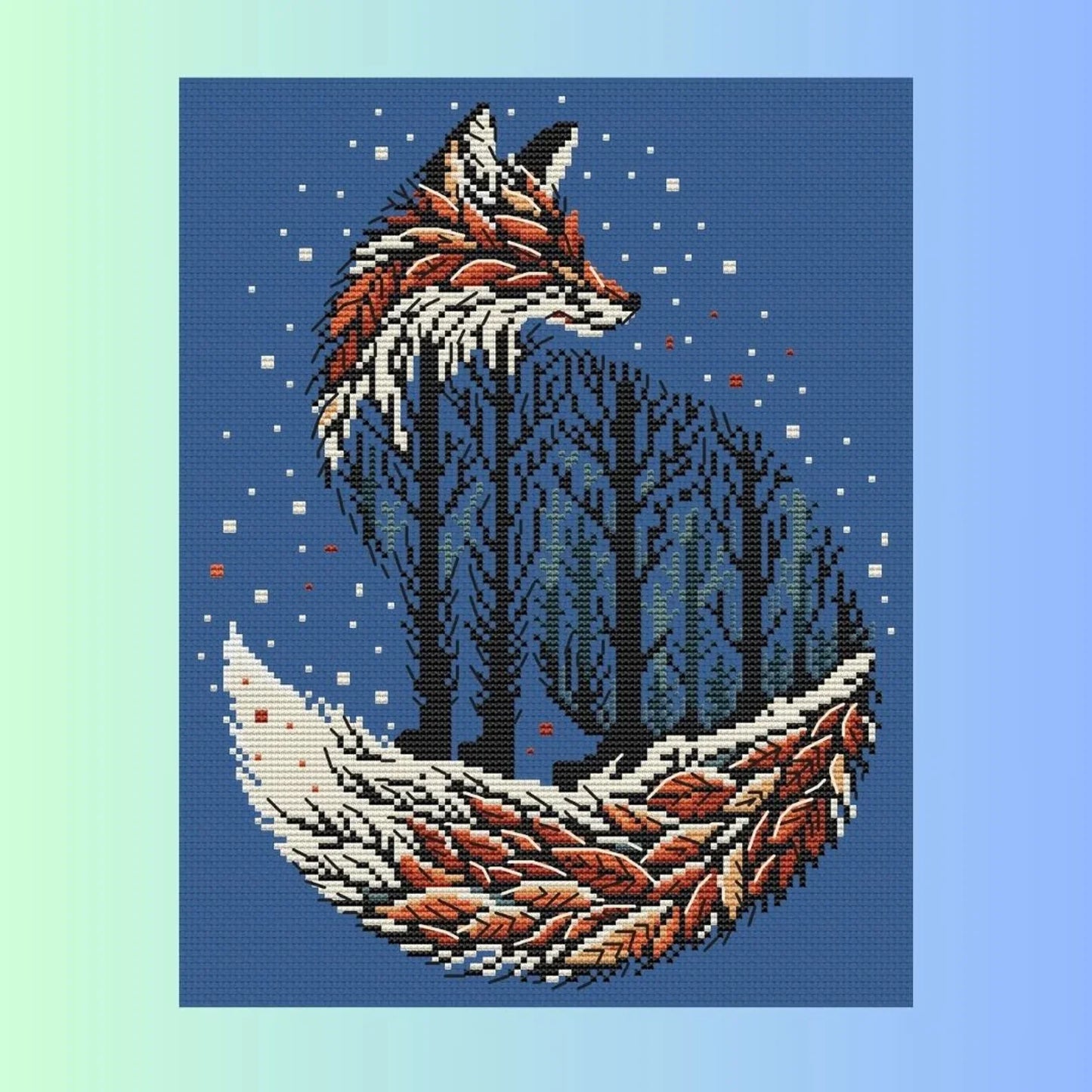 Fox Tree Cross Stitch Pattern PDF "Autumn Fox"