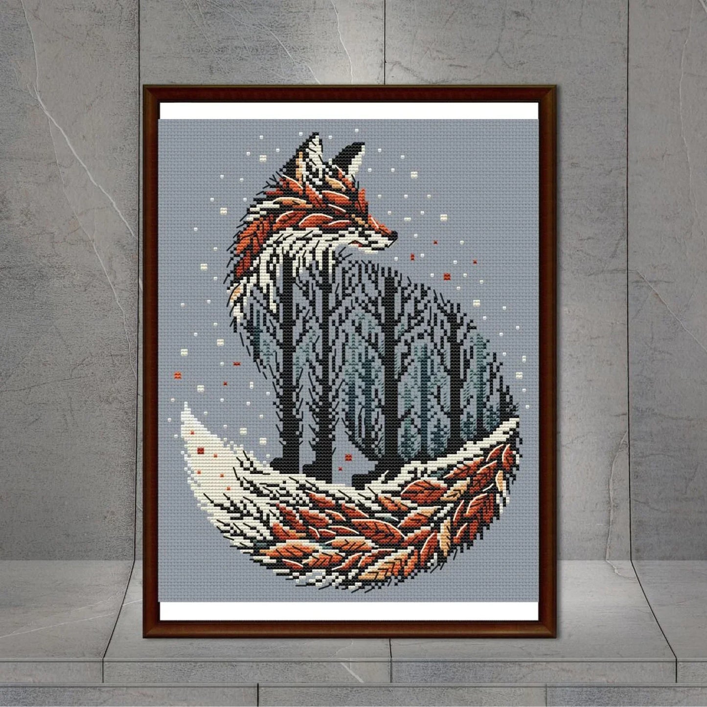 Fox Tree Cross Stitch Pattern PDF "Autumn Fox"