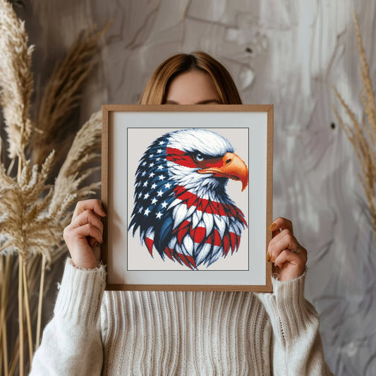 American Flag Cross Stitch Pattern,American Eagle,Independence Day,USA Patriotic,Pattern Keeper,xstitch,Pdf,Instant Download