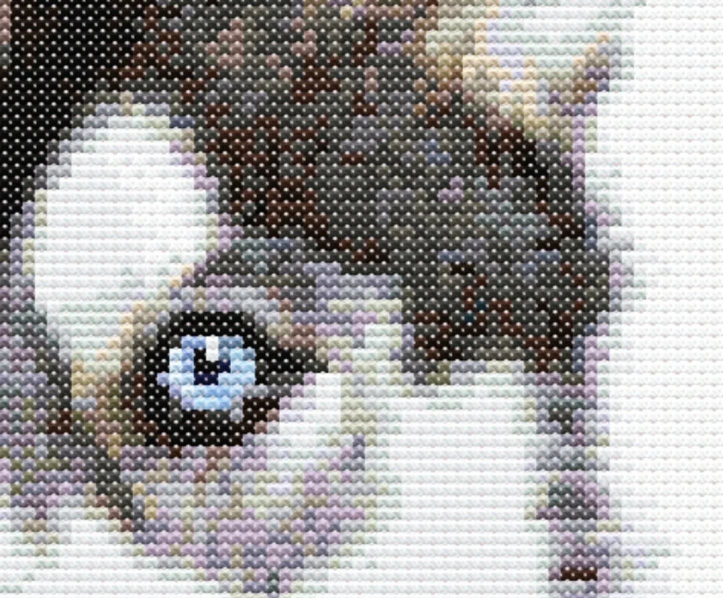 Husky Puppy Dog Cross Stitch Pattern Sewing Embroidery DMC Wildlife Africa Animal Nursery Artwork Scandi Doggo Minimal Dog Pet Gift