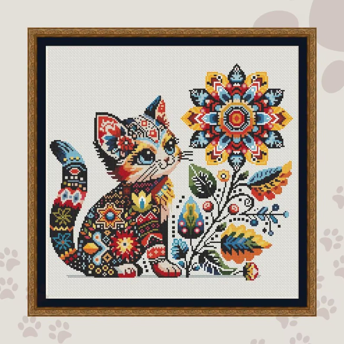 Pretty cat, cross stitch pattern, modern cross stitch, PDF, instant download