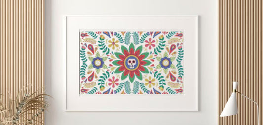 Mexican Skull Pattern Cross Stitch Pattern , Watercolor X Stitch Chart , Instant Download , Pdf, Folk Art, Day of the Dead