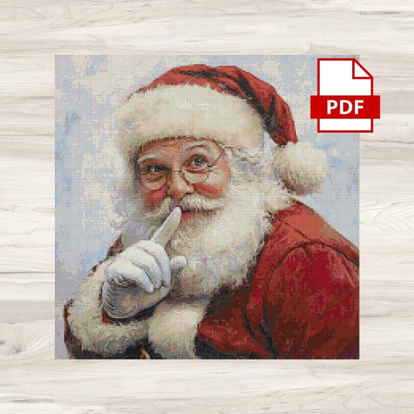 Cross Stitch Pattern: Vintage Santa Claus Motif 3 PDF Instant Download