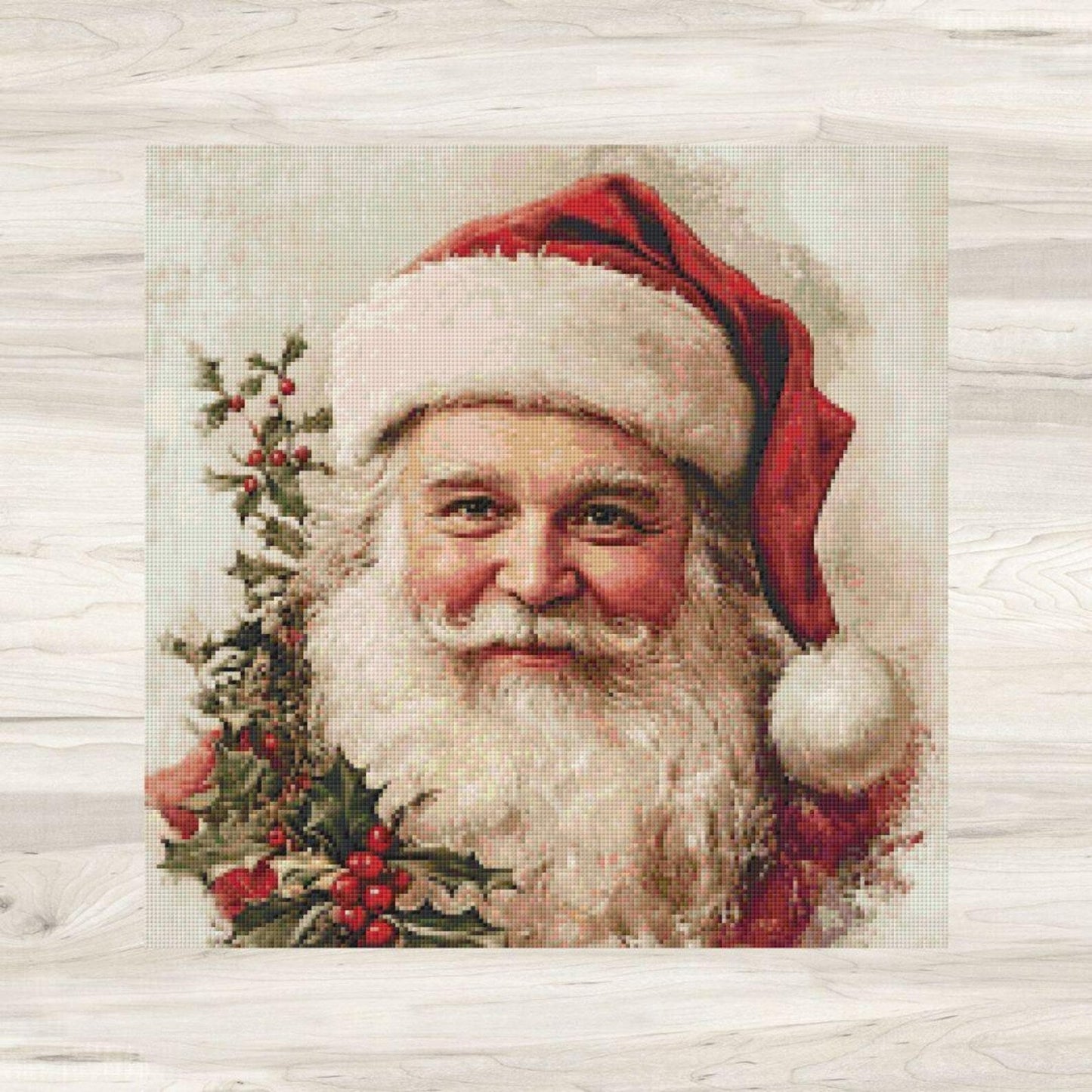 Cross Stitch Pattern: Vintage Santa Claus Motif 7 - PDF Instant Download