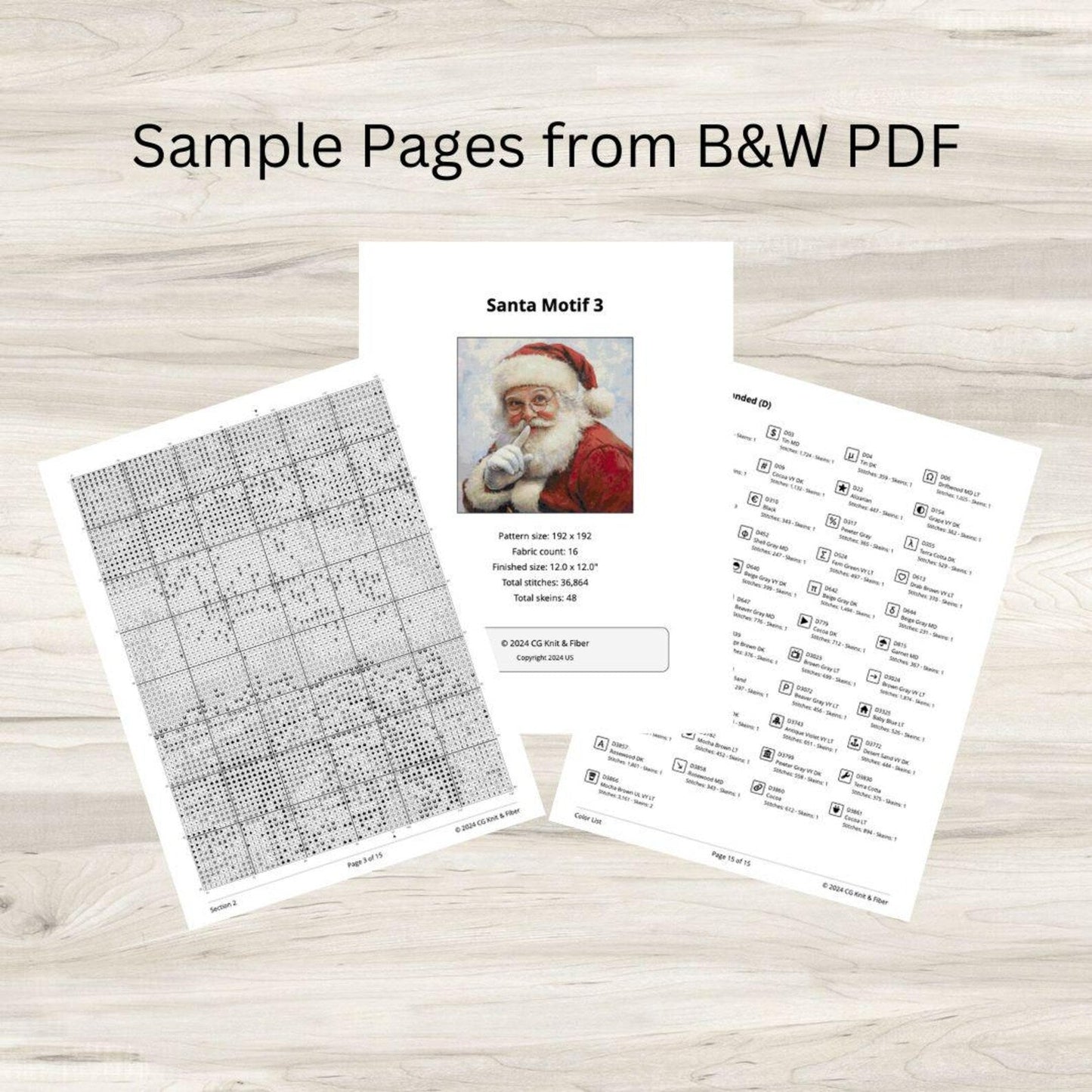 Cross Stitch Pattern: Vintage Santa Claus Motif 3 PDF Instant Download