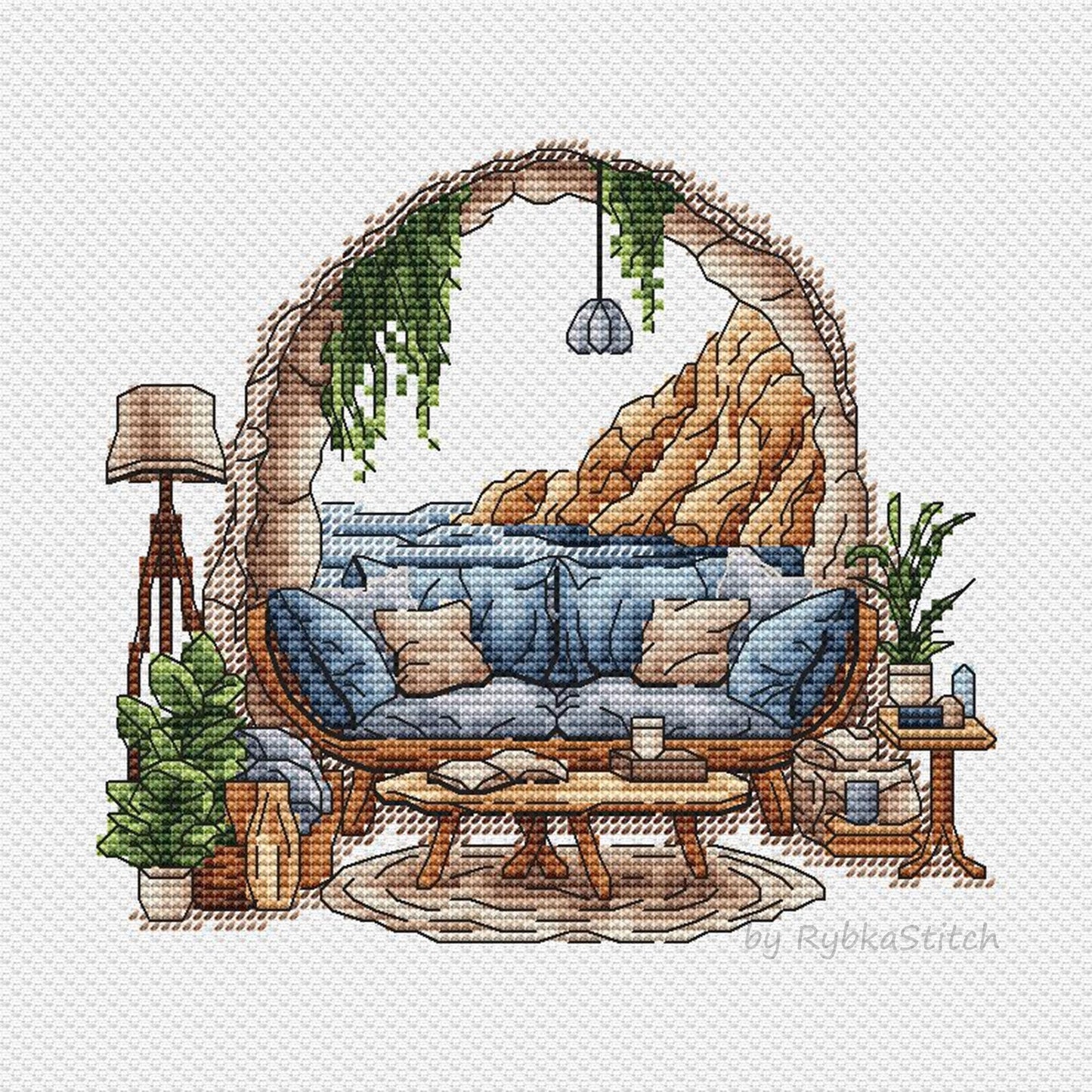 Sea Cross Stitch Pattern PDF, Ocean coast Cross Stitch, Sea Ornament, Home Decor, Ocean Embroidery Design Instant Download Digital File
