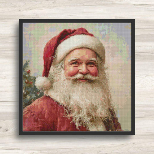 Cross Stitch Pattern: Vintage Santa Claus Motif 4 - PDF Instant Download