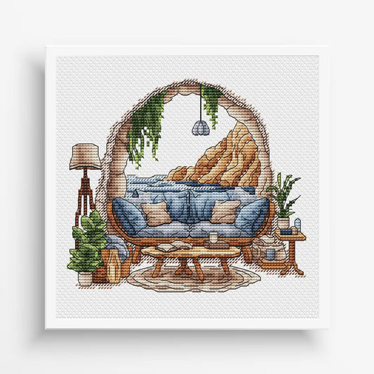 Sea Cross Stitch Pattern PDF, Ocean coast Cross Stitch, Sea Ornament, Home Decor, Ocean Embroidery Design Instant Download Digital File