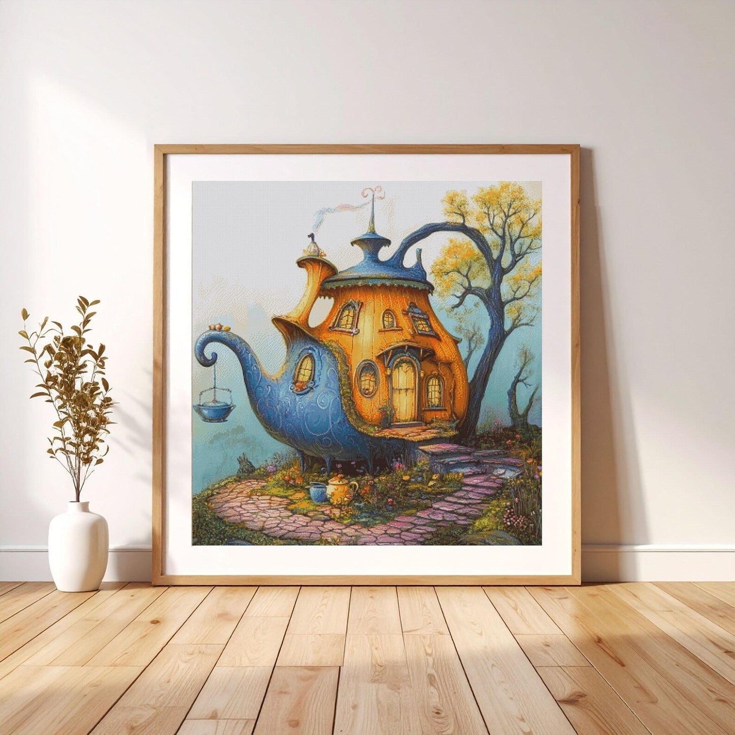 Cross Stitch Pattern PDF The Magic Tea House, counted cross stitch patterns, embroidery pattern, anime, dmc, extra large, digital design
