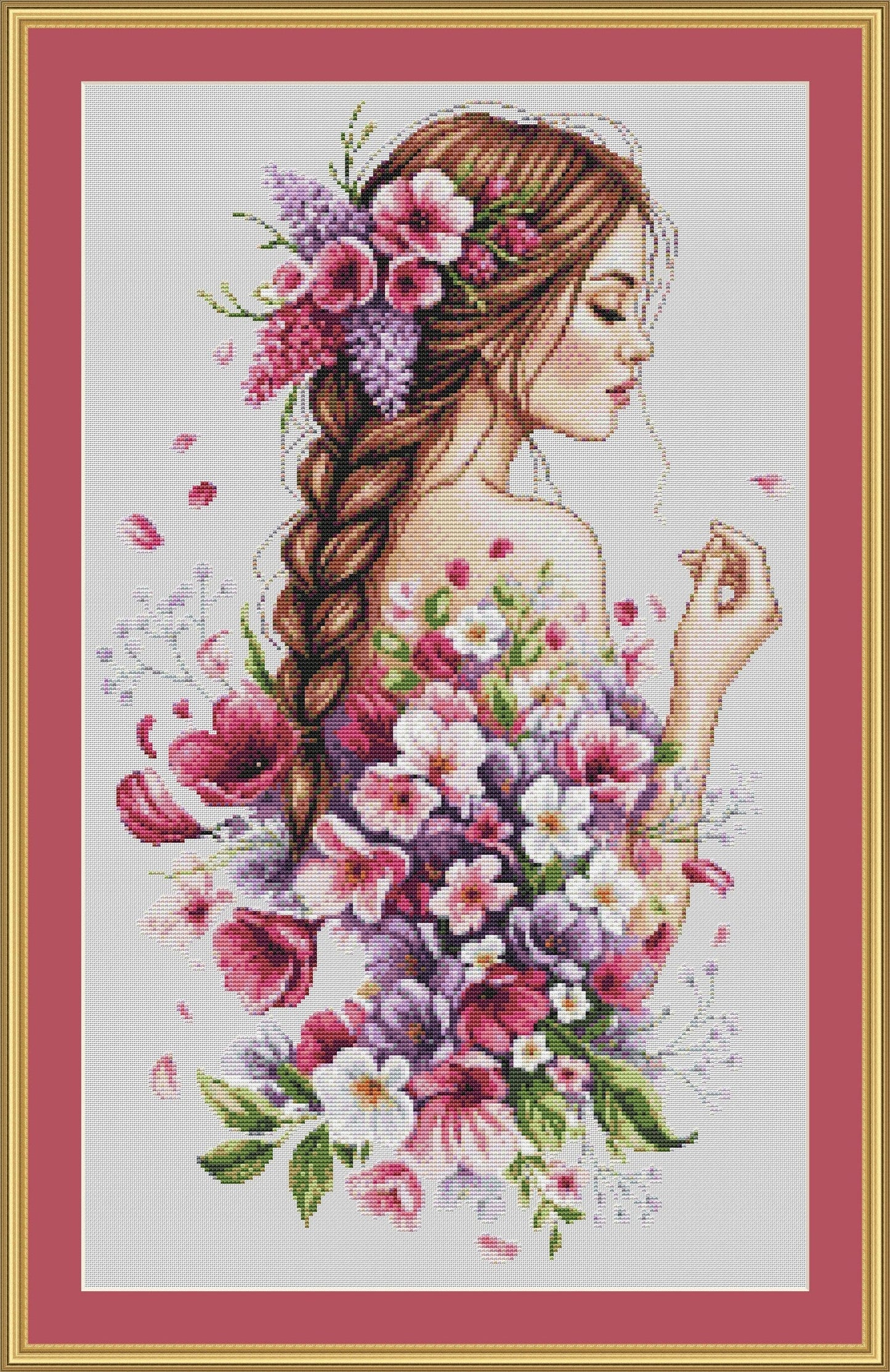 Blossoms of Grace- Counted Cross Stitch Patterns - Printable Chart PDF Format Needlework Embroidery Crafts DIY DMC color