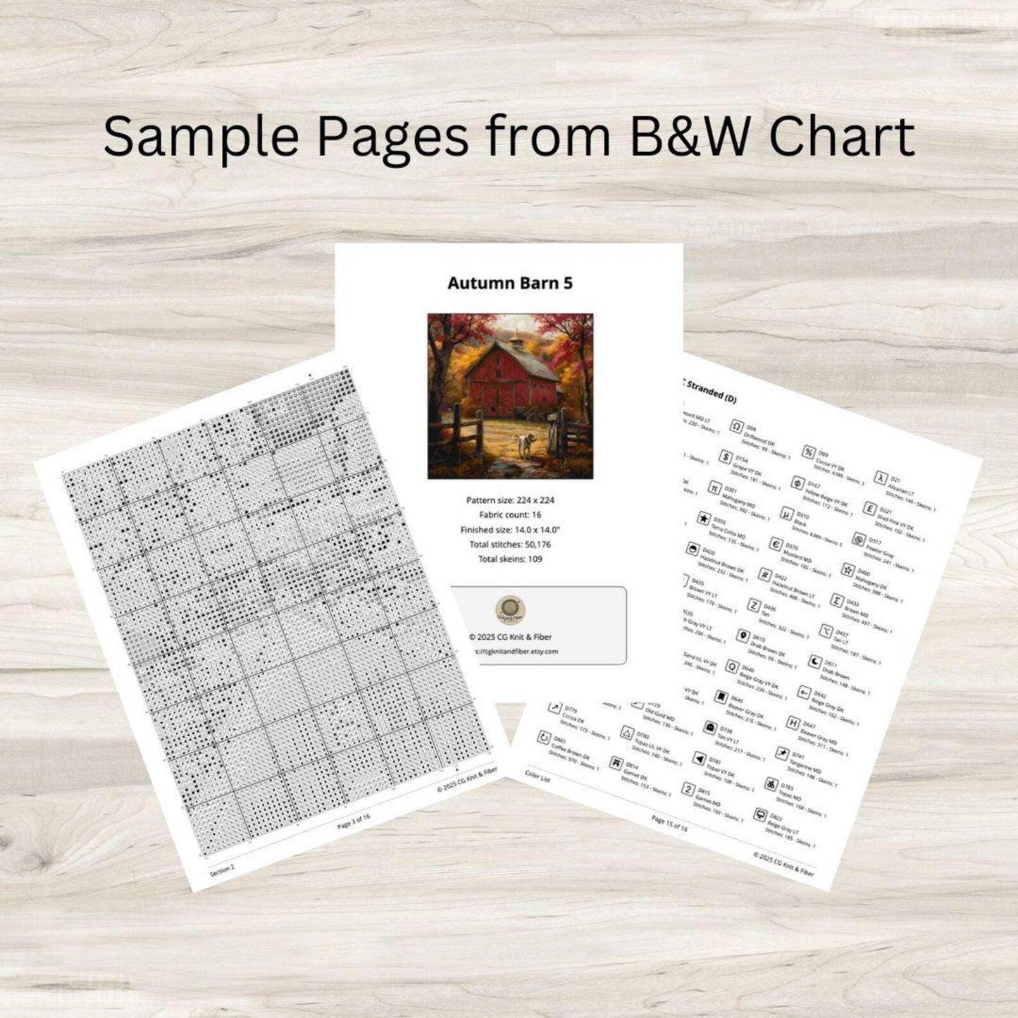 Cross Stitch Pattern: Autumn Red Barn Rural Americana Motif 5 - PDF Instant Download