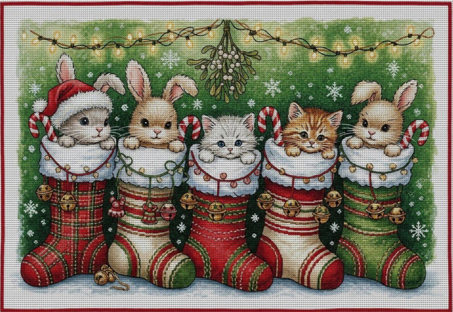 Cozy Stockings- Counted Cross Stitch Patterns - Printable Chart PDF Format Needlework Embroidery Crafts DIY DMC color
