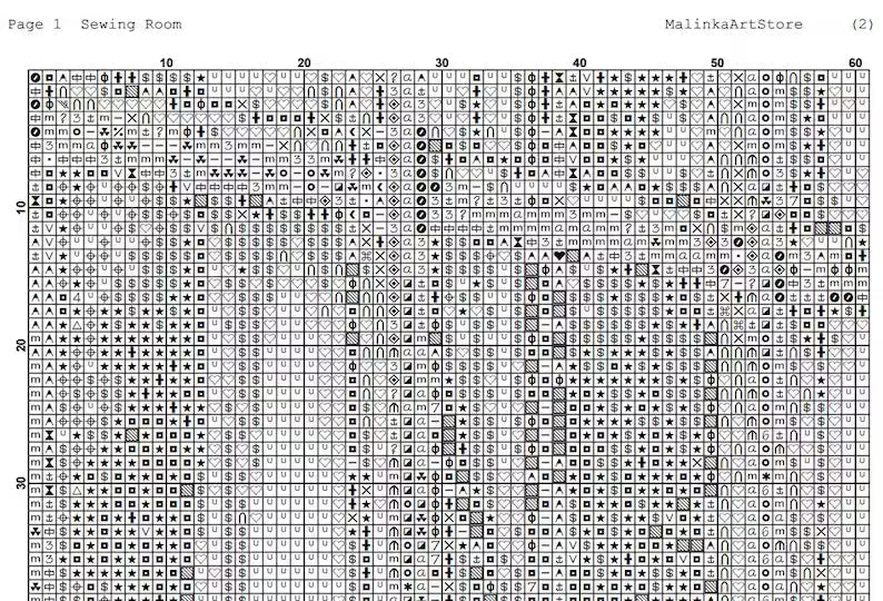 Cross Stitch Pattern Vintage Fabric Shop Sewing Room,Pdf,Instant Download,Interior Design,Full Coverage Full Coverage