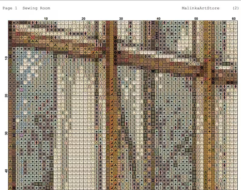 Cross Stitch Pattern Vintage Fabric Shop Sewing Room,Pdf,Instant Download,Interior Design,Full Coverage Full Coverage