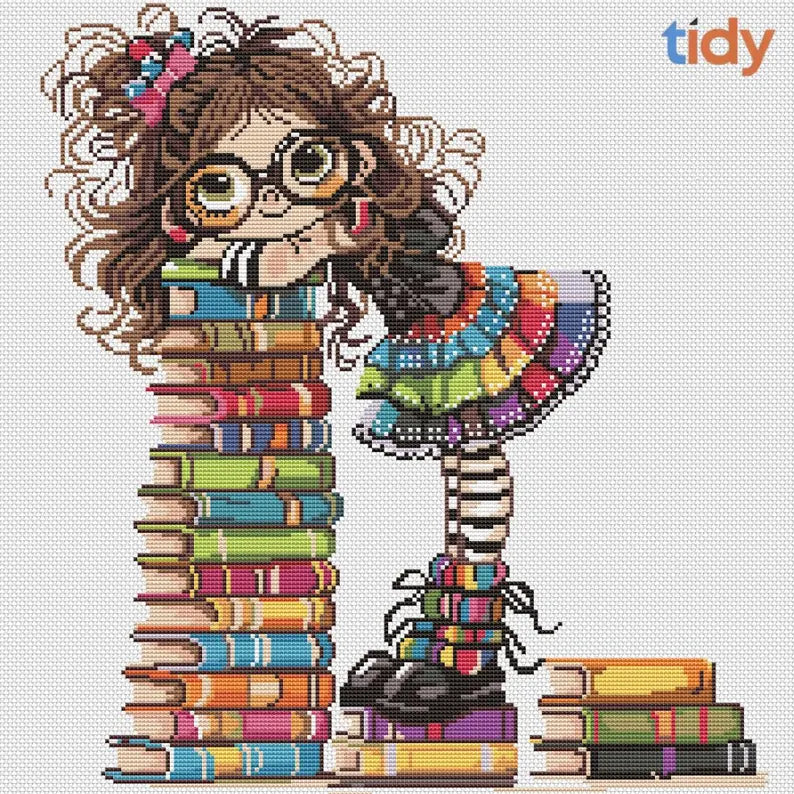 Books Lovers, Cross Stitch Pattern, Quirky collection, Jobs-Hobbies-Sports, Holidays, PDF, instant download, BOOK02