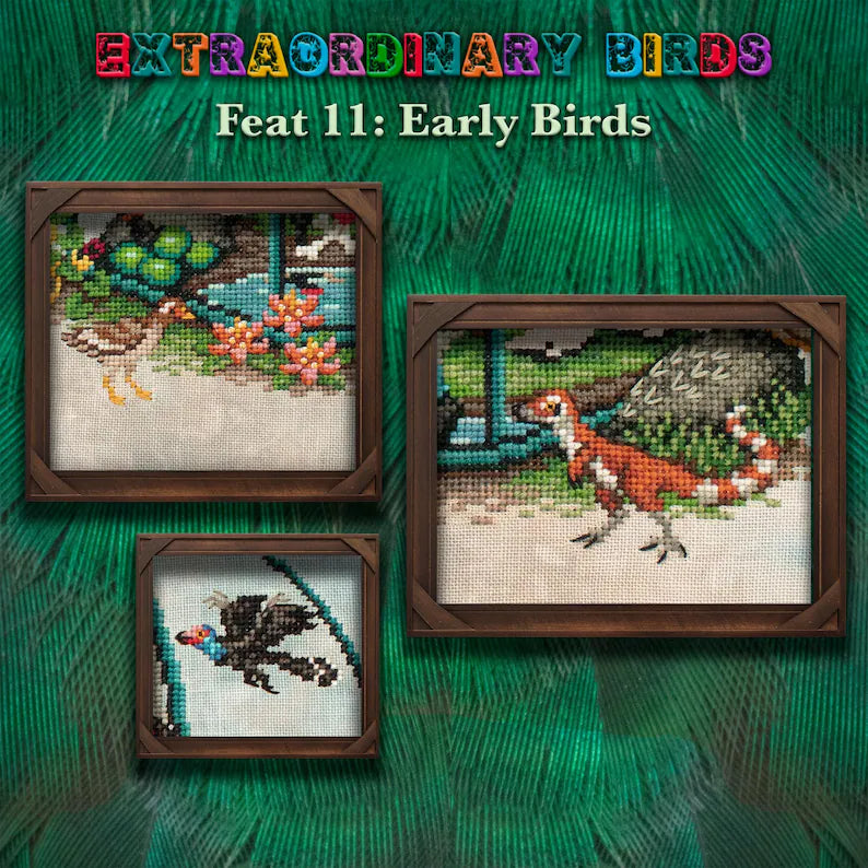 Extraordinary Birds - Stitch Along Cross Stitch Pattern - PDF Instant Download