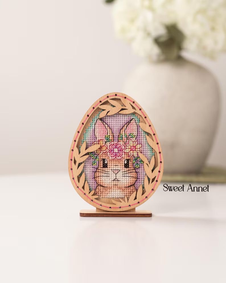 Cross stitch KIT: Easter Eggs, Spring, Flowers, Gnome, Rabbit, Chicken, Plastic canvas, Small, Needlework, Cute, Modern, Cards, Craft, DIY
