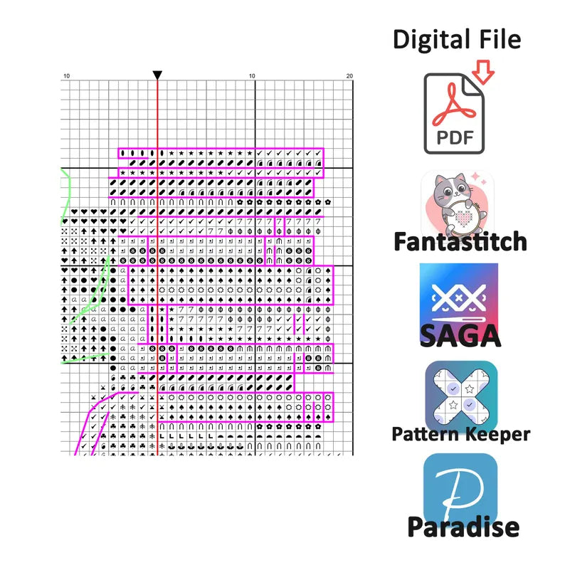 Set of Two Book Lover Bookmark Cross Stitch Pattern, PDF Download
