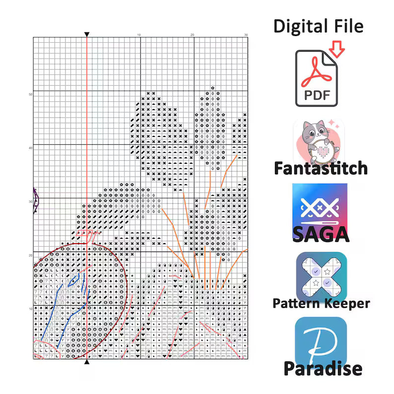 Girl Stitching Cross Stitch Pattern (PDF Digital Download)